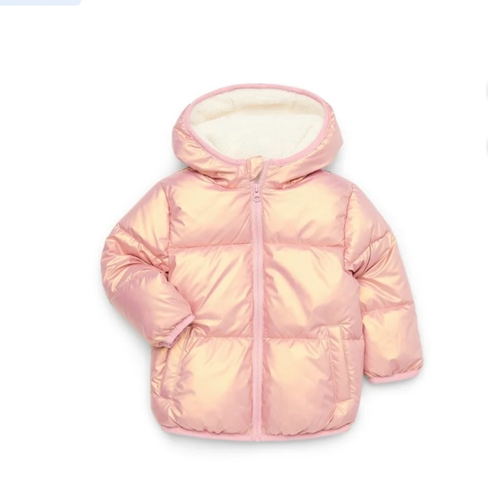 Pink Hooded Puffer Jacket